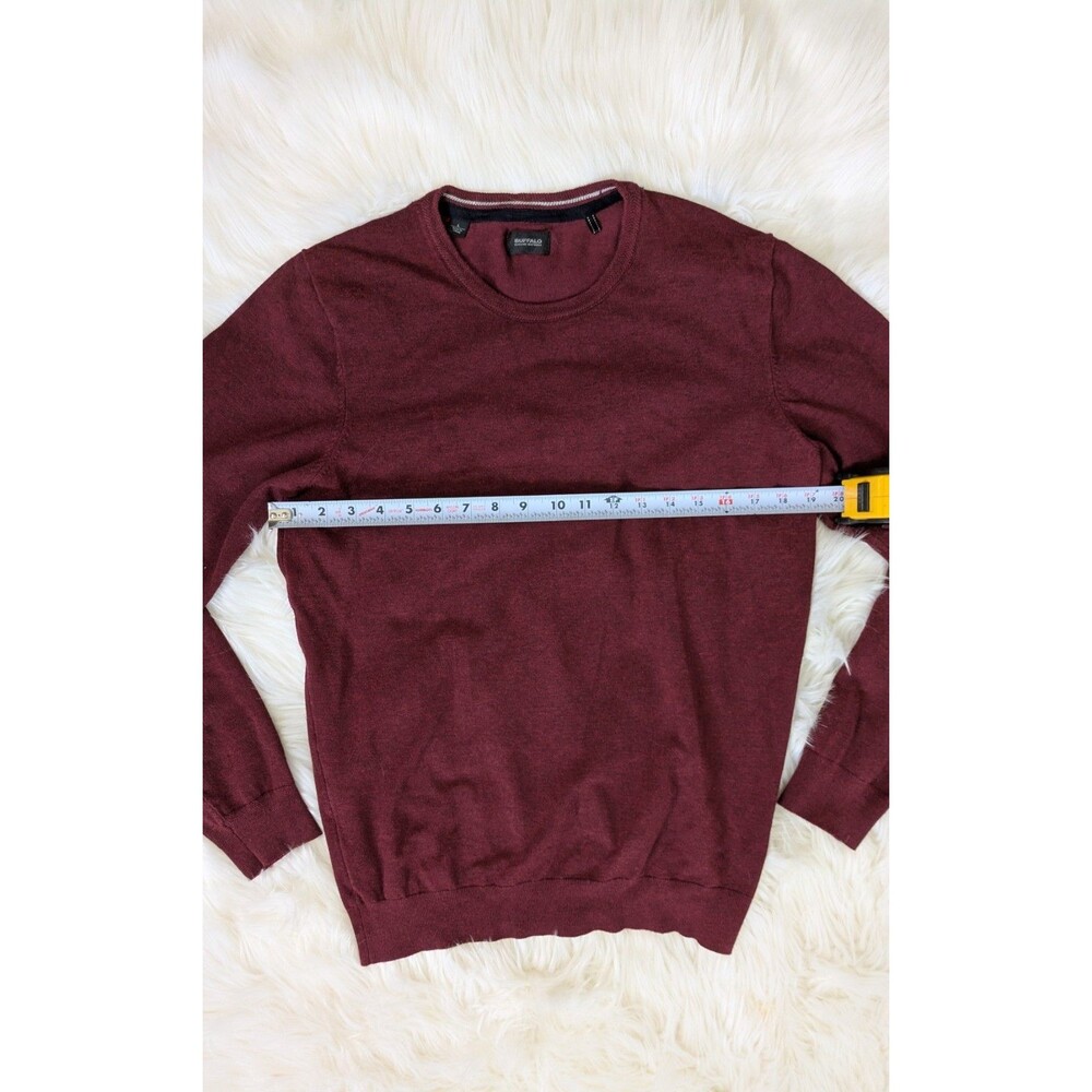 Buffalo David Bitton Burgundy Sweater Men’s Large Crewneck Pullover - Picture 9 of 9